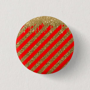 Badge Rond 2,50 Cm Joyeux Noël - bande de parties scintillant rouge