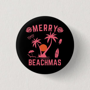 Badge Rond 2,50 Cm Joyeux Noël Beachmas En Juillet