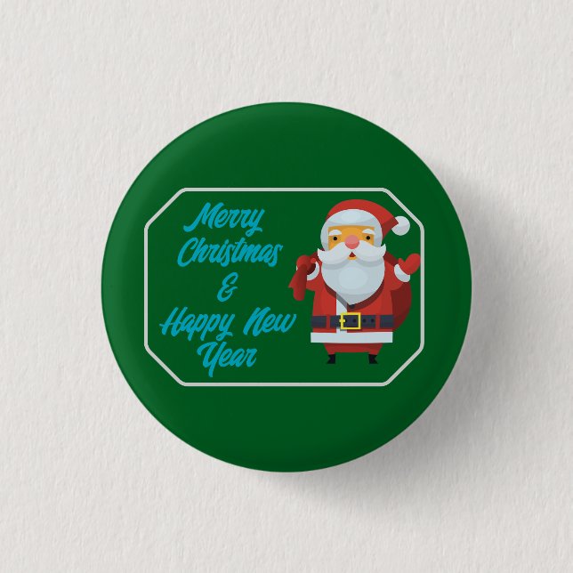 Badge Rond 2,50 Cm Joyeux Noël et Bonne Année (Devant)