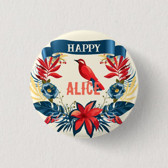 Badge Rond 2,50 Cm Joyeux Noël et Bonne Année ! Monogramme (Devant)
