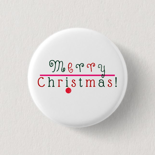 Badge Rond 2,50 Cm Joyeux Noël et l'ornement de pendaison (Devant)