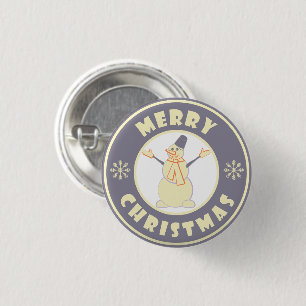 Badge Rond 2,50 Cm Joyeux Noël heureux bonhomme de neige célèbre styl