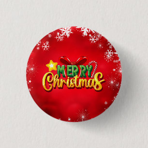 Badge Rond 2,50 Cm Joyeux Noël Joyeux Noël Joyeux Noël Rouge Vert Fêt