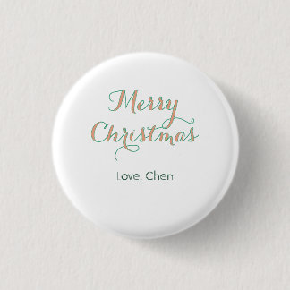 Badge Rond 2,50 Cm joyeux noël rouge vert nom amour stylé moderne