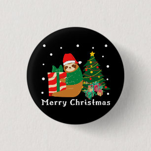 Badge Rond 2,50 Cm Joyeux Noël Sloth Noël