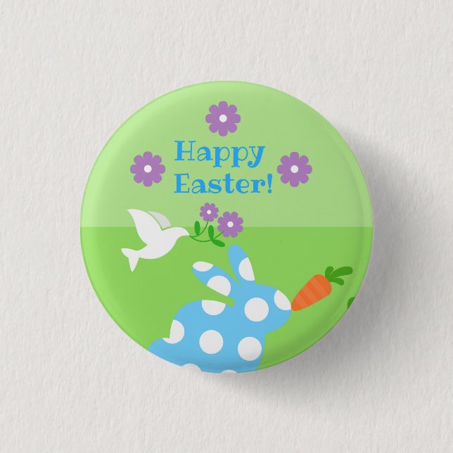 Badge Rond 2,50 Cm Joyeux Pâques ! Bouton Pinback (Devant)
