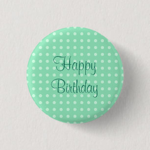 Badge Rond 2,50 Cm Joyeux Points de texte Anniversaire Rustique Polka