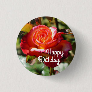 Badge Rond 2,50 Cm Joyeux Rêve d'anniversaire Venez Véritable Rose #2