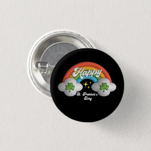 Badge Rond 2,50 Cm Joyeux Saint Patrick's Day mignon arc-en-ciel