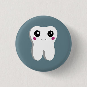 Badge Rond 2,50 Cm Joyeux sourire Dental Tooth Cute