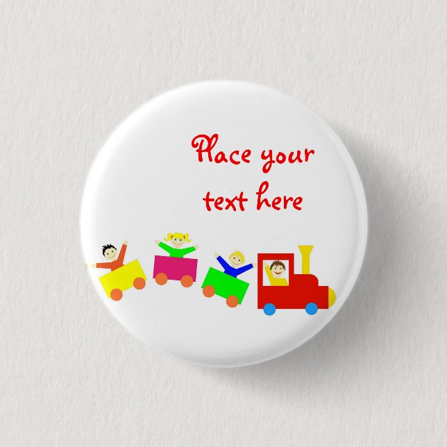 Badge Rond 2,50 Cm Joyeux Train pour enfants (Devant)