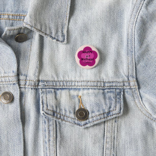 Badge Rond 2,50 Cm Joyeux Xe anniversaire mignon fleur rose dégradé p