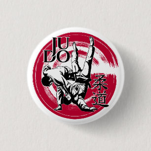Badge Rond 2,50 Cm Judo Kanji et Lancer du Soleil Levant
