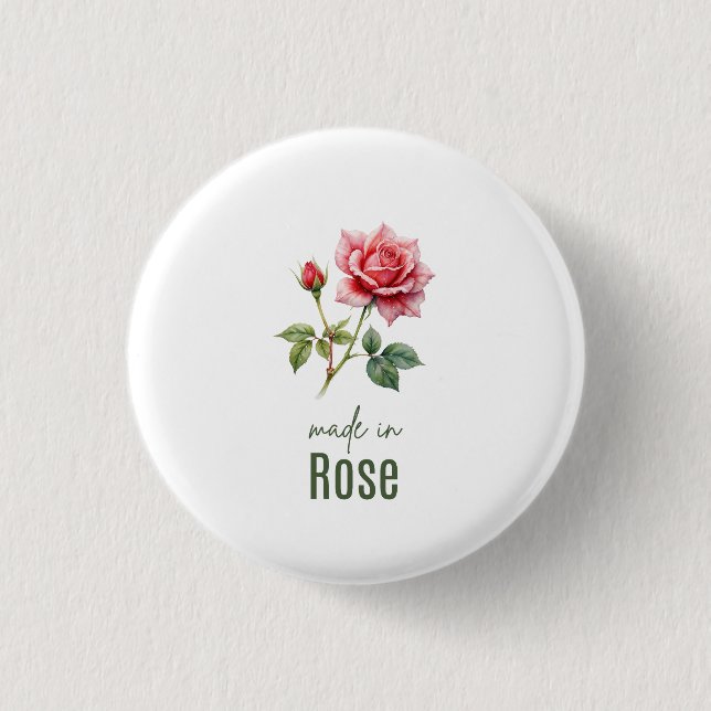 Badge Rond 2,50 Cm June Rose Birth Flower Flat Thank You  (Devant)
