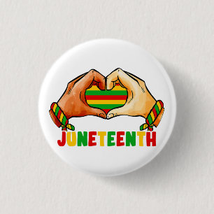 Badge Rond 2,50 Cm Juneteenth cœur 