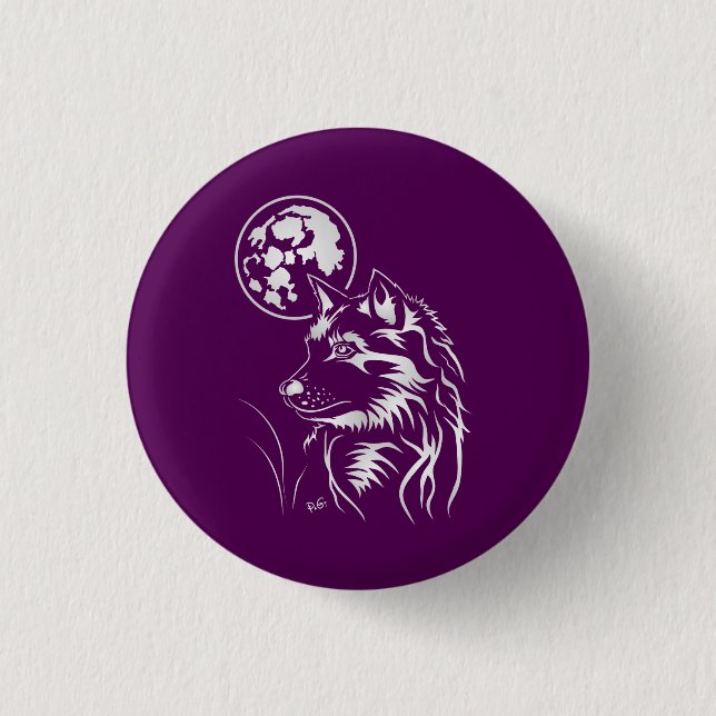 Badge Rond 2,50 Cm junger träumender Wolf (Devant)