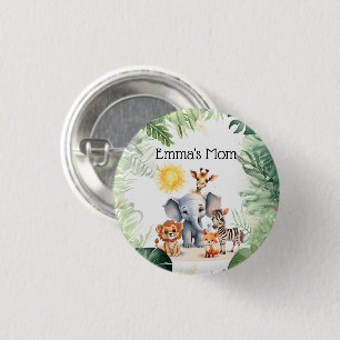 Badge Rond 2,50 Cm Jungle enfants fêter bébé animaux amusant marque d