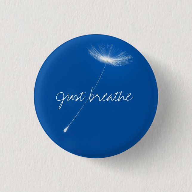 Badge Rond 2,50 Cm Just breathe - Dandelions floating (Devant)