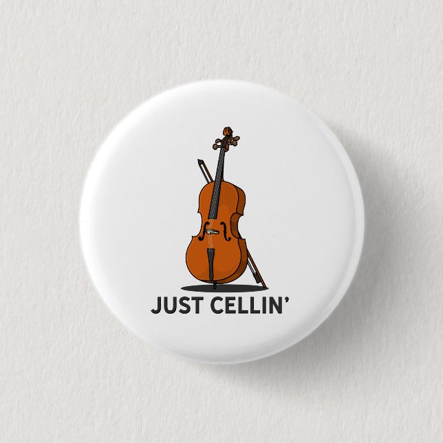 Badge Rond 2,50 Cm Juste Cellule Cellist Performance Music Cello (Devant)