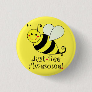 Badge Rond 2,50 Cm Juste le jaune impressionnant d'abeille gaffent