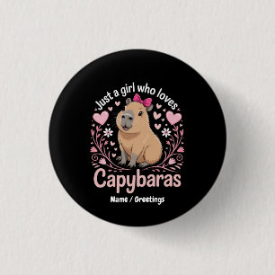 Badge Rond 2,50 Cm Juste une fille qui aime Capybaras drôle mignon ca