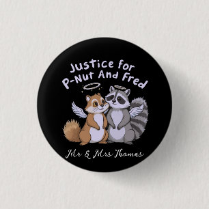 Badge Rond 2,50 Cm Justice pour P-Nut et Fred Un stand humoristique