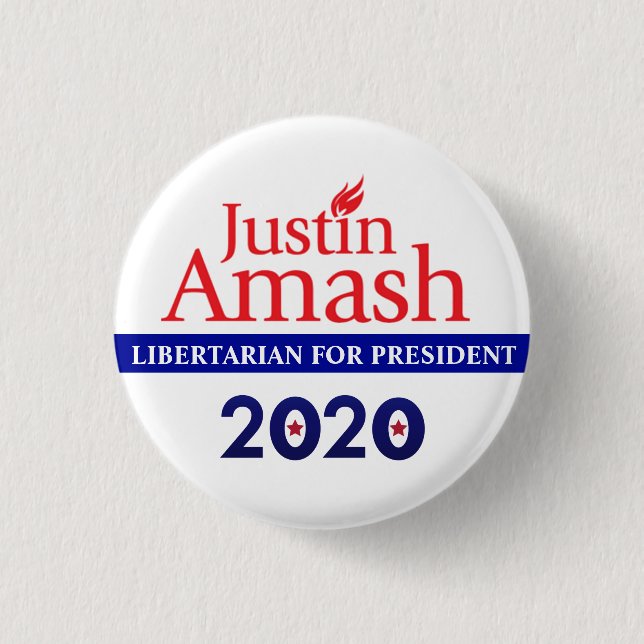 Badge Rond 2,50 Cm Justin Amash 2020 (Devant)