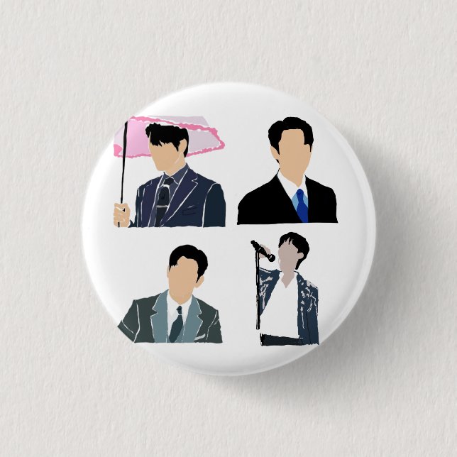 Badge Rond 2,50 Cm K-Drama Male Leads (Devant)