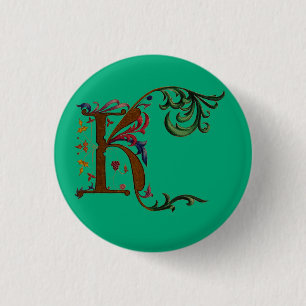 Badge Rond 2,50 Cm K initial éclairé
