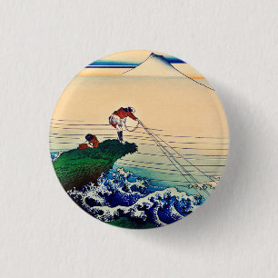 Badge Rond 2,50 Cm Kajikazawa dans la province de Kai par Katsushika