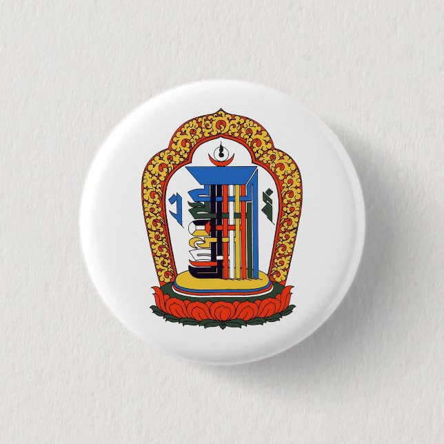 Badge Rond 2,50 Cm Kalachakra Mantra bouddhiste tibétain (Devant)