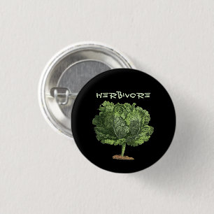 Badge Rond 2,50 Cm Kale Herbivore végétarien végétarien