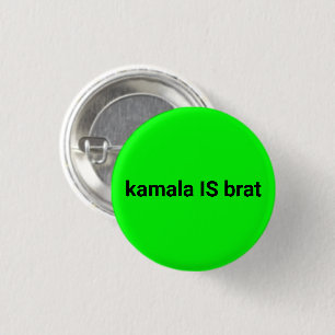 Badge Rond 2,50 Cm kamala est noir brat et cool vert néon