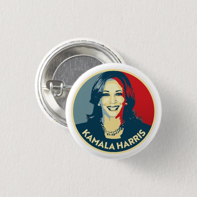 Badge Rond 2,50 Cm Kamala Harris (Devant & derrière)