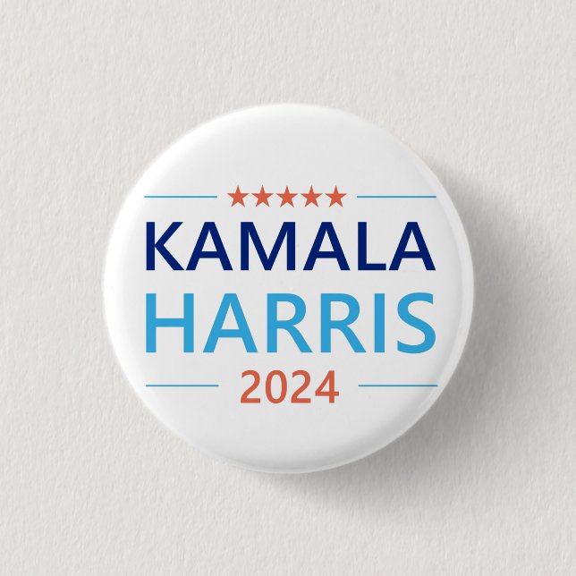 Badge Rond 2,50 Cm Kamala Harris 2024 pour le président (Devant)