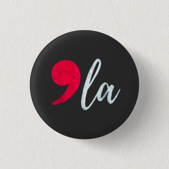 Badge Rond 2,50 Cm Kamala Harris 2024 Président Comma La Funny (Devant)