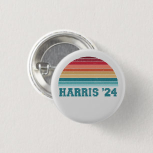 Badge Rond 2,50 Cm Kamala Harris 2024 Retro Sunset Vintage