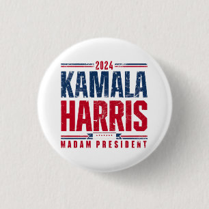 Badge Rond 2,50 Cm Kamala Harris 2024 Vice-présidente de Black Woman
