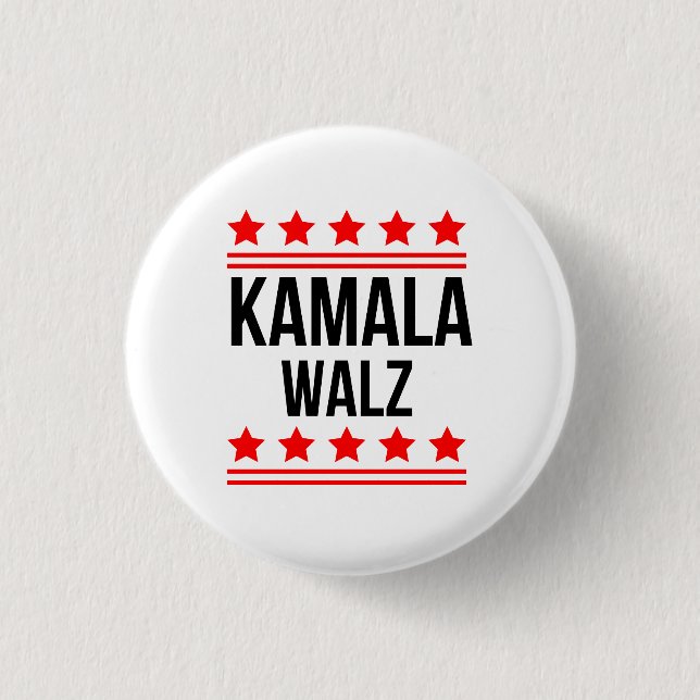 Badge Rond 2,50 Cm Kamala Harris et Tim Walz  (Devant)