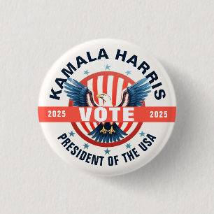 Badge Rond 2,50 Cm Kamala Harris Modèle des élections