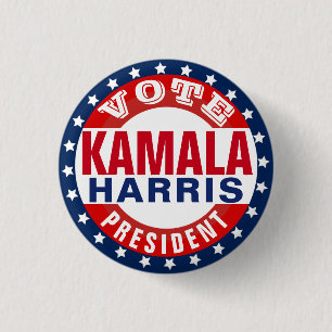 Badge Rond 2,50 Cm Kamala Harris pour le président