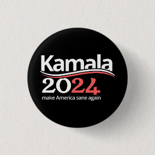 Badge Rond 2,50 Cm Kamala Harris pour l'élection présidentielle de 20
