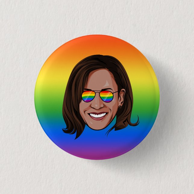 Badge Rond 2,50 Cm Kamala Harris Pride (Devant)