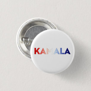Badge Rond 2,50 Cm Kamala rouge blanc bleu typographie patriotique