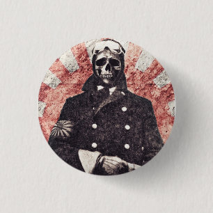 Badge Rond 2,50 Cm Kamikaze de crâne
