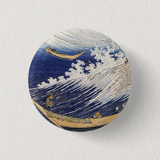 Badge Rond 2,50 Cm Katsushika Hokusai.  Ocean waves  (Devant)