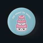 Badge Rond 2,50 Cm Kawaii Kitty Cat Cat<br><div class="desc">Super mignon gâteau rose avec des oreilles de chatte chatte. Vous pouvez garder l'expression "mangez sucré soit doux" ou le remplacer par votre propre dicton.</div>