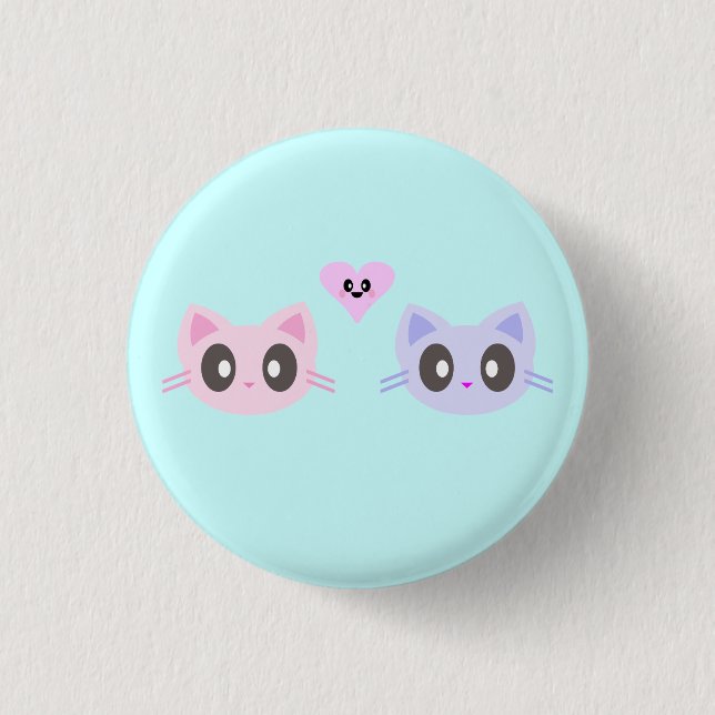 Badge Rond 2,50 Cm kawaii kitty love (Devant)