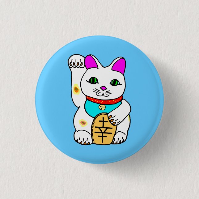 Badge Rond 2,50 Cm kawaii luckycat (Devant)