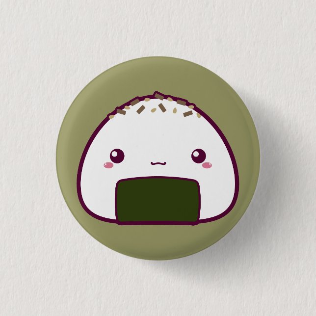 Badge Rond 2,50 Cm Kawaii Onigiri (Devant)